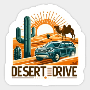 An SUV Driving On A Sand Dune, Desert Drive Sticker